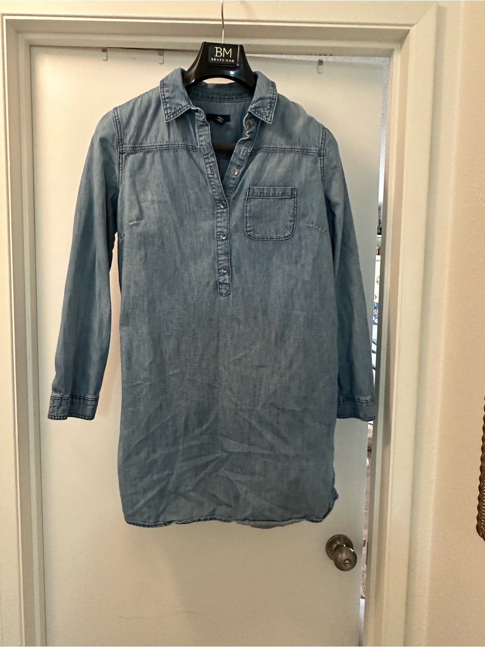 Light Blue Denim Shift Dress